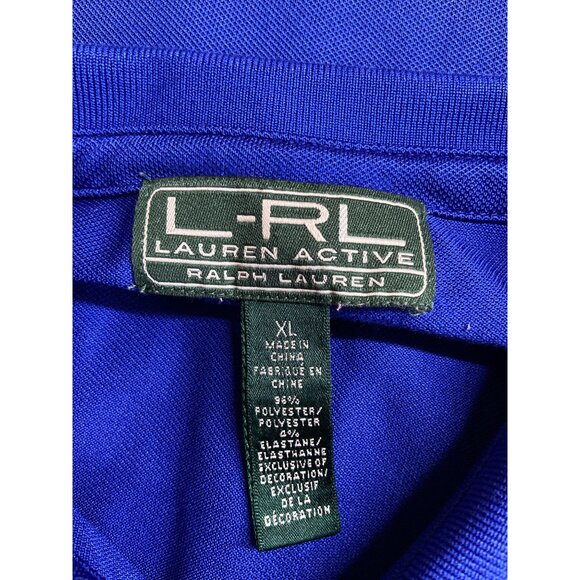 Lauren Ralph Lauren Womens Polo Shirt XL Blue Orange Colorblock Preppy Golf Logo - Picture 3 of 8